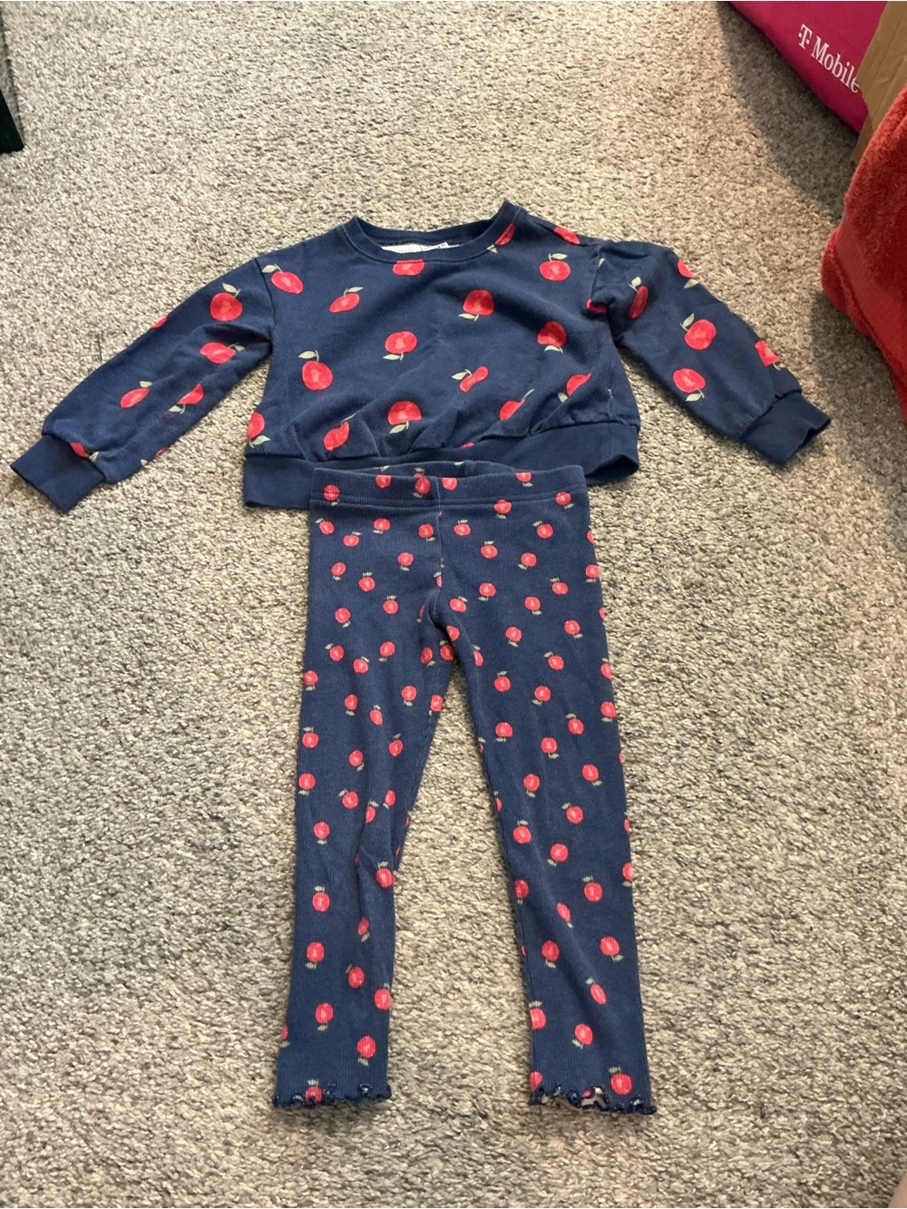 Carter's Apple Themed Sweatshirt/Pant set